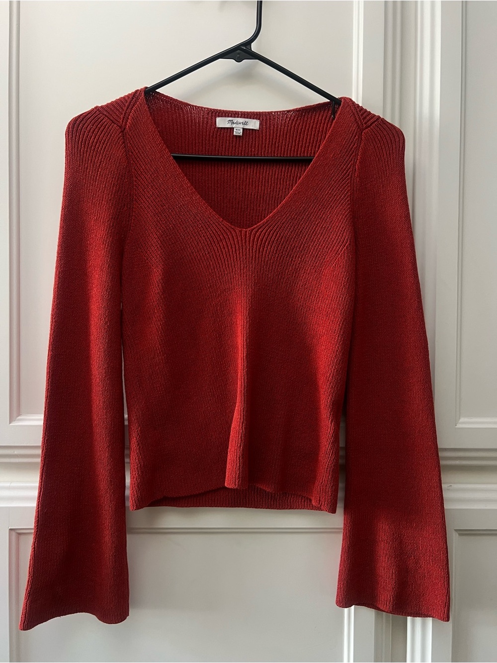 Madewell Red Ribbed Knit Top